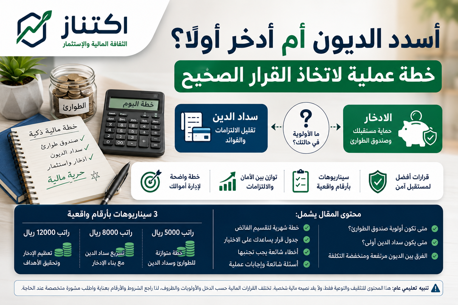 أسدد الديون أم أدخر أولًا