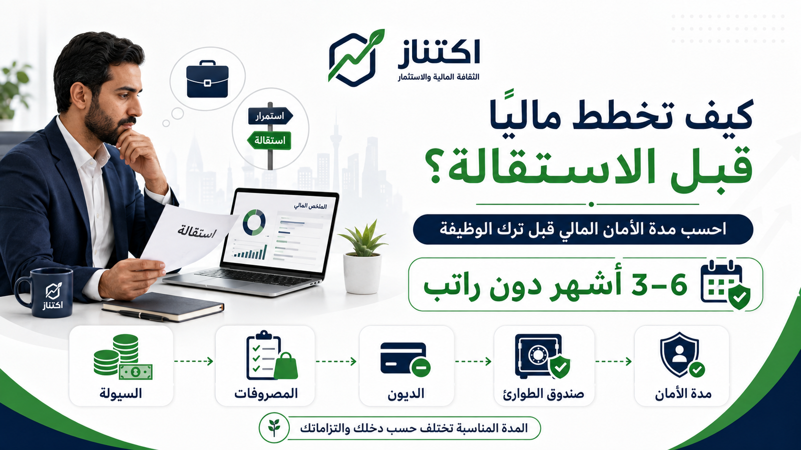 التخطيط المالي قبل الاستقالة وحساب مدة الأمان المالي قبل ترك الوظيفة