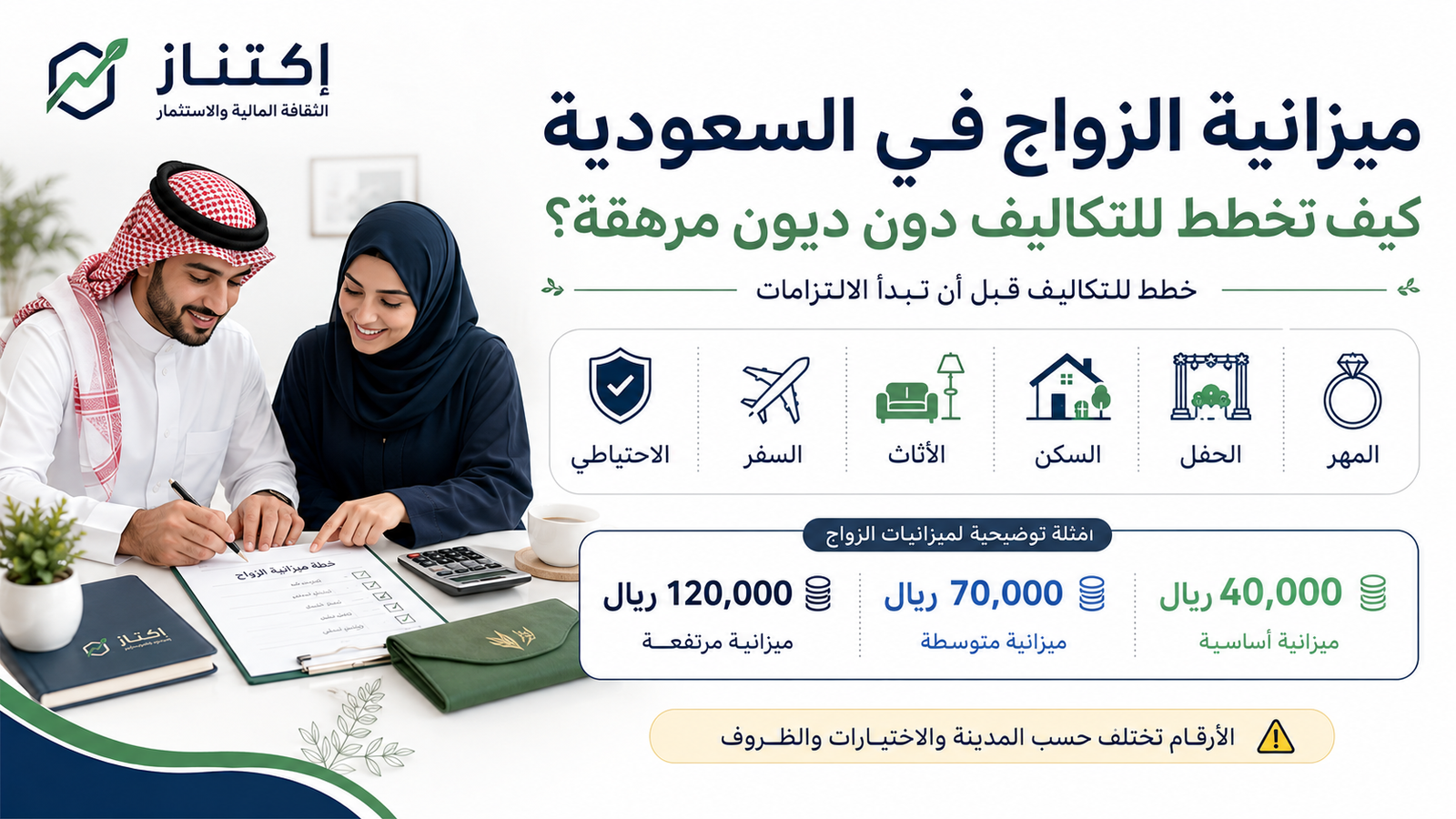 ميزانية الزواج في السعودية وتخطيط تكاليف المهر والحفل والسكن والأثاث والسفر